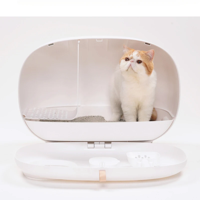 Cat Litter Box Semi Enclosed Cats Toilet Drawable Sand Table Sand Prevention Cat Litter Tray Large Space Arenero Pet Supplies