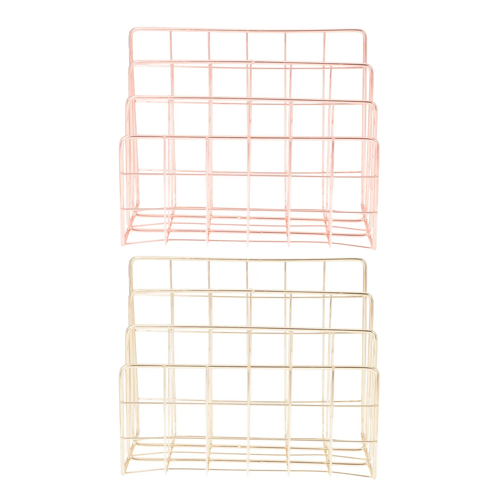 2Pcs Modern Metal Desktop File Sorter 3 Slot Slot Letter Organizer for Home Office School Desk Paper Storage Holder