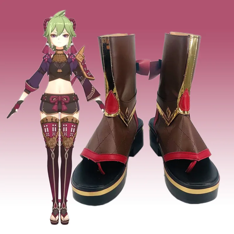 

Anime Game Genshin Impact HKuki Shinobu Cosplay Shoes Kuki Shinobu Anime Cos Comic Halloween For Woman Men Shoes