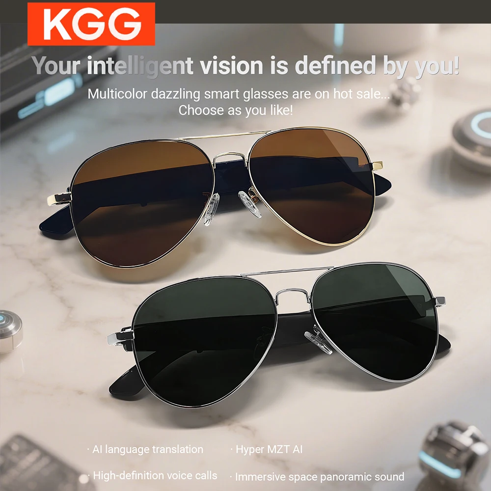 

Smart Glasses AI Translation 100+ Languages Make Receive Calls Music Calling Noise Reduction Light BT TWS Glasses Men Women