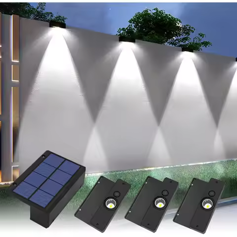 Solar Wall Lights Fence Lights Solar Powered Outdoor Waterproof LED Downlight Deck Lighting for Railing Mailbox Balcony Garden