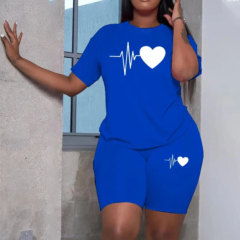 

Летний женский спортивный костюм с принтом: футболка и шорты, комплект из 2 предметов для активного отдыха, бега и повседневной носки. Хит продаж!