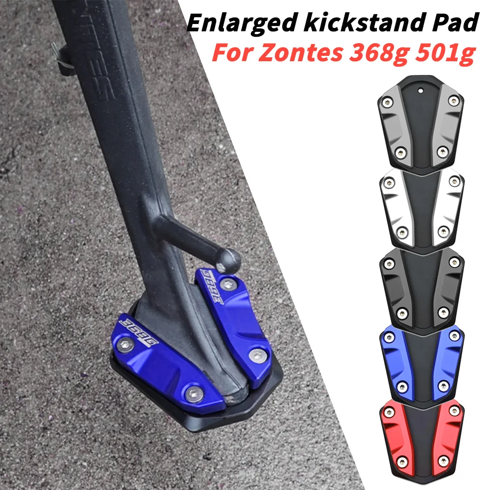 

Enlarged Side Stand Pad For Zontes 368g 501g G368 Motorcycles CNC Aluminum ZT368G Side Stand Extension Kickstand Plate