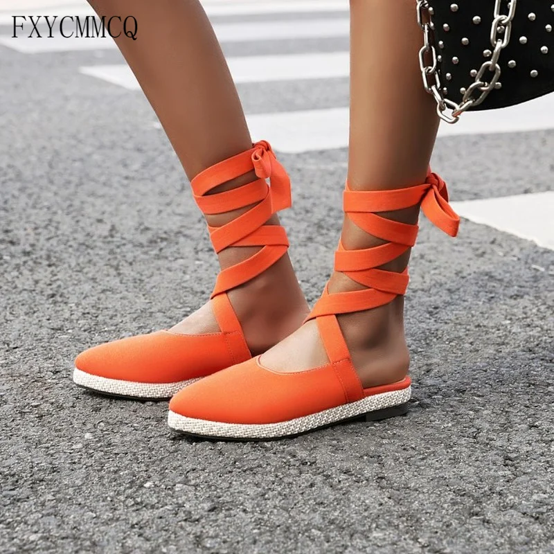 

FXYCMMCQ New summer pointed toe thick soles cross strap sandals for women-X-95