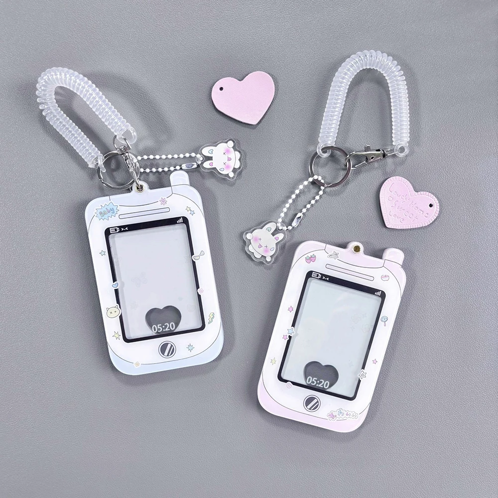 Cute Lovely  Acrylic Card Holder Photocard Holder Idol Photo Sleeve Keychain Bag Pendant Fashion Cartoon Card Holder Protector