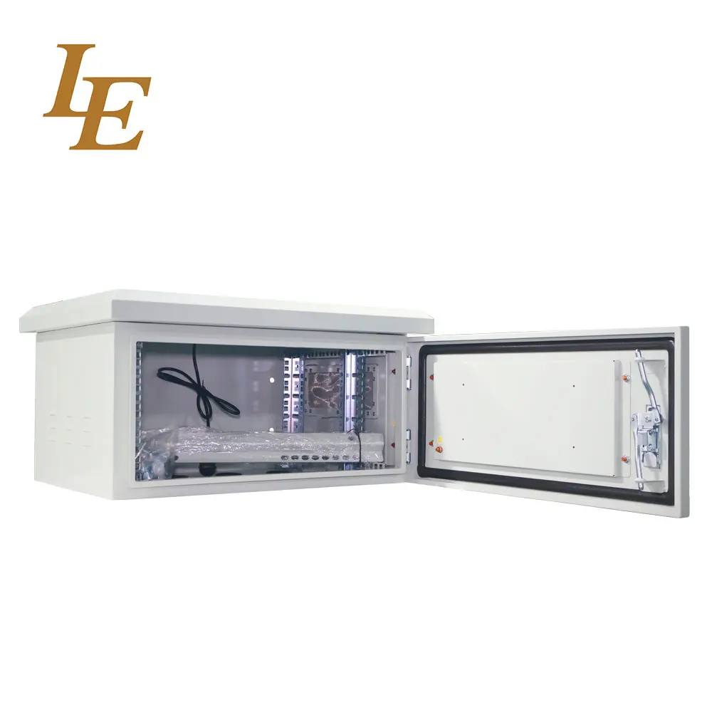 19Inch 6U 450mm Deep Outdoor Cabinet with 2 Fans RAL7035SN 600mm Width Metal Enclosure Waterproof IP65