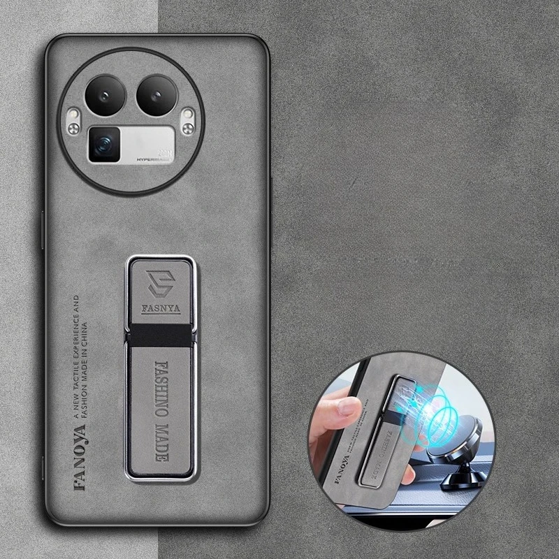 Für Realme GT8 Pro Luxus Skinsheep Leder Stand Rüstung Fall für Realme GT 8pro GT8 Stoßfest Magnetische Halter Schutz Abdeckung