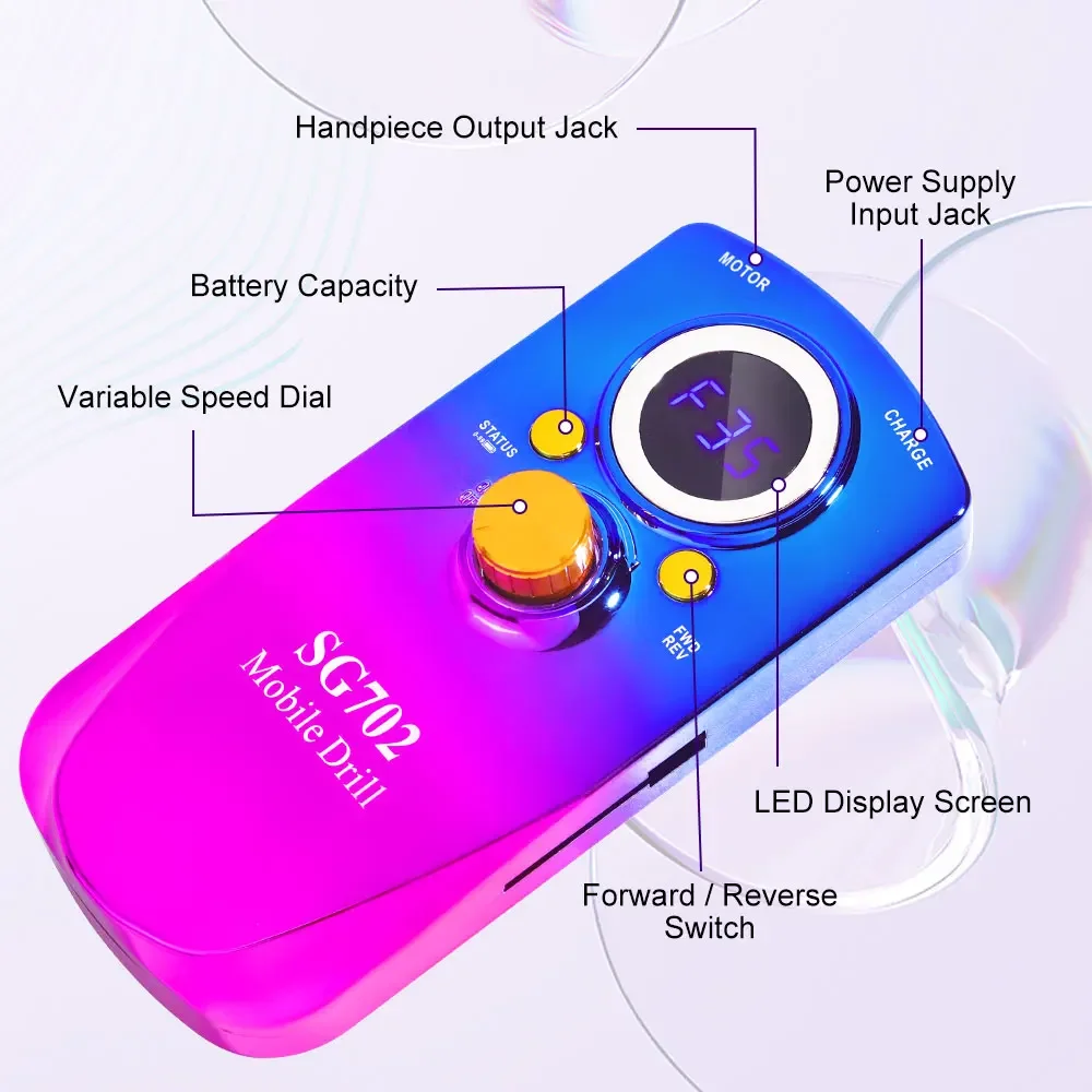 充電式電動ネイルドリルマシン USB接続 ネイルポリッシュリムーバー ドリルセット マニキュアサンダー 低騒音ファイル マニキュア