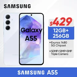 Original New Samsung A55 5G Smartphone Exynos 1480 Octa Core 5000mAh Battery 25W Charge 6.6