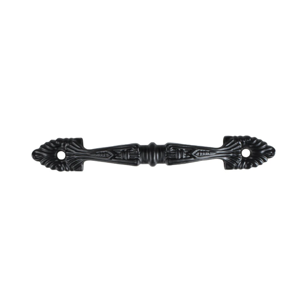 High Quality Practical Pull Handle Black Cabinet Cast Iron Hardware 4pcs Antique Bath Cupboard Door Gate Kitchen Shed
