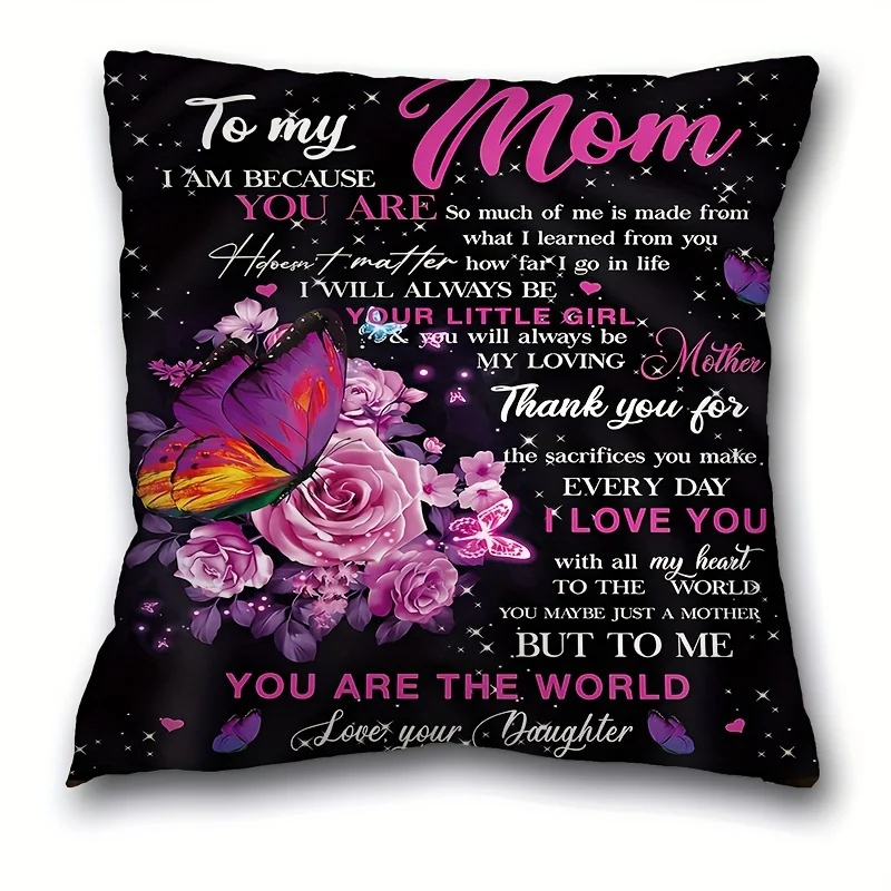 1pc Butterfly Fashion Pillow Cover, The Perfect Gift for Mothers, Mother’s Day, Valentine’s Day. Pillow Insert Not Included.