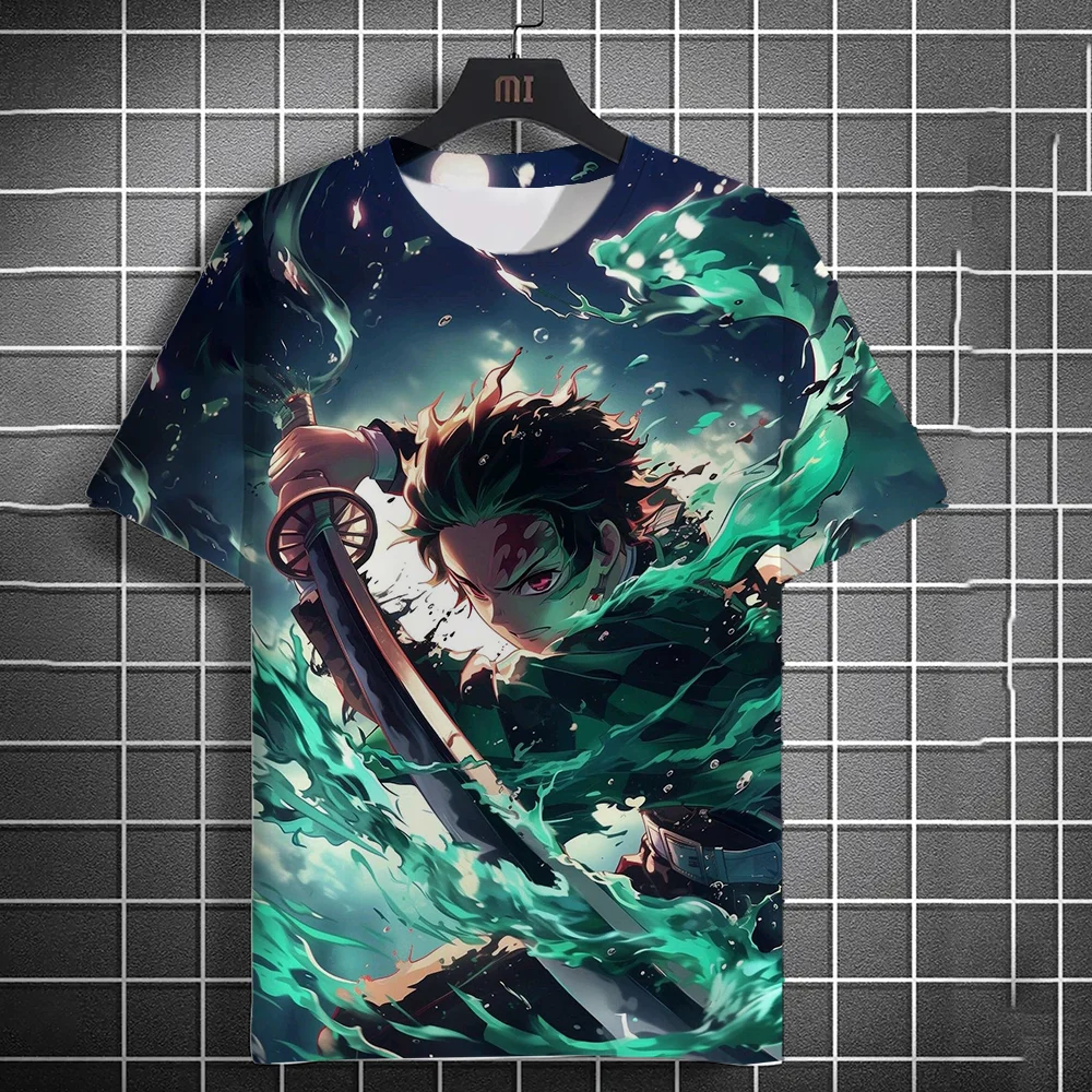 2024 New 3D Men\'s Anime Printed Fashion Casual Short Sleeve T-shirt Casual Anime Summer Short Sleeve New Casual T-shirt