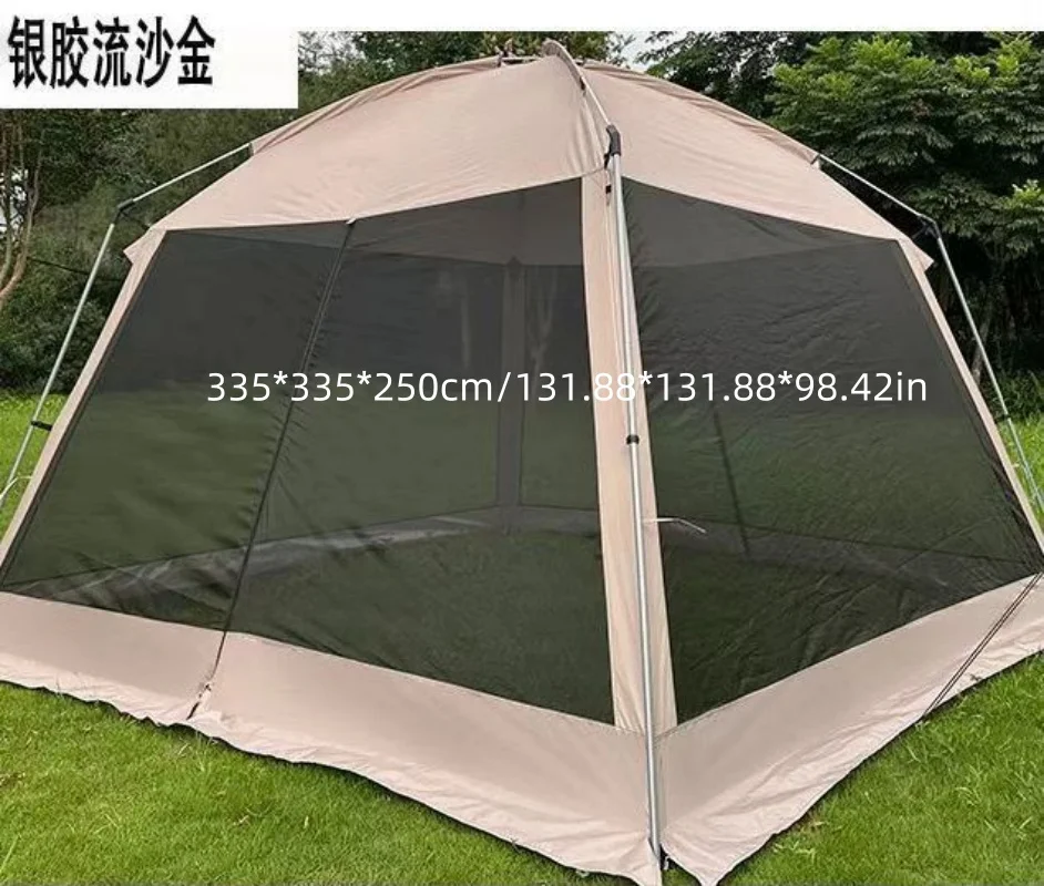 3.35 × 3.35 × 2.5m super large mosquito and insect proof tent, home outdoor 5-8 person sunshade camping tent, sun protection mul