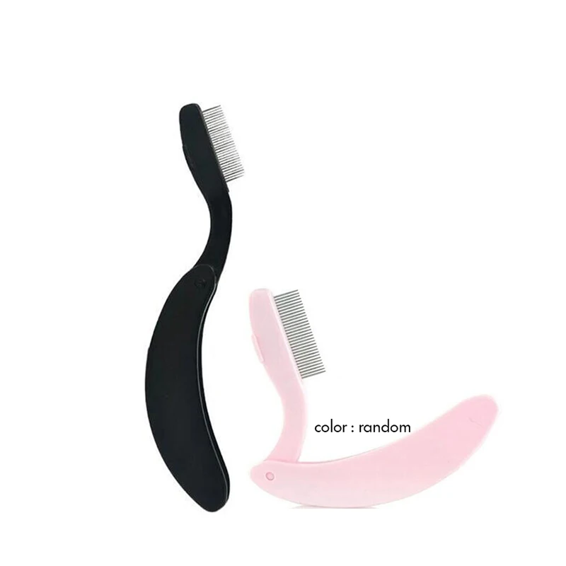 1 قطعة للطي رمش مشط الرموش فاصل بكرة الشعر ماكياج ماسكارا قضيب مشط الصلب الأسنان لاش و الحاجب فرشاة للمكياج