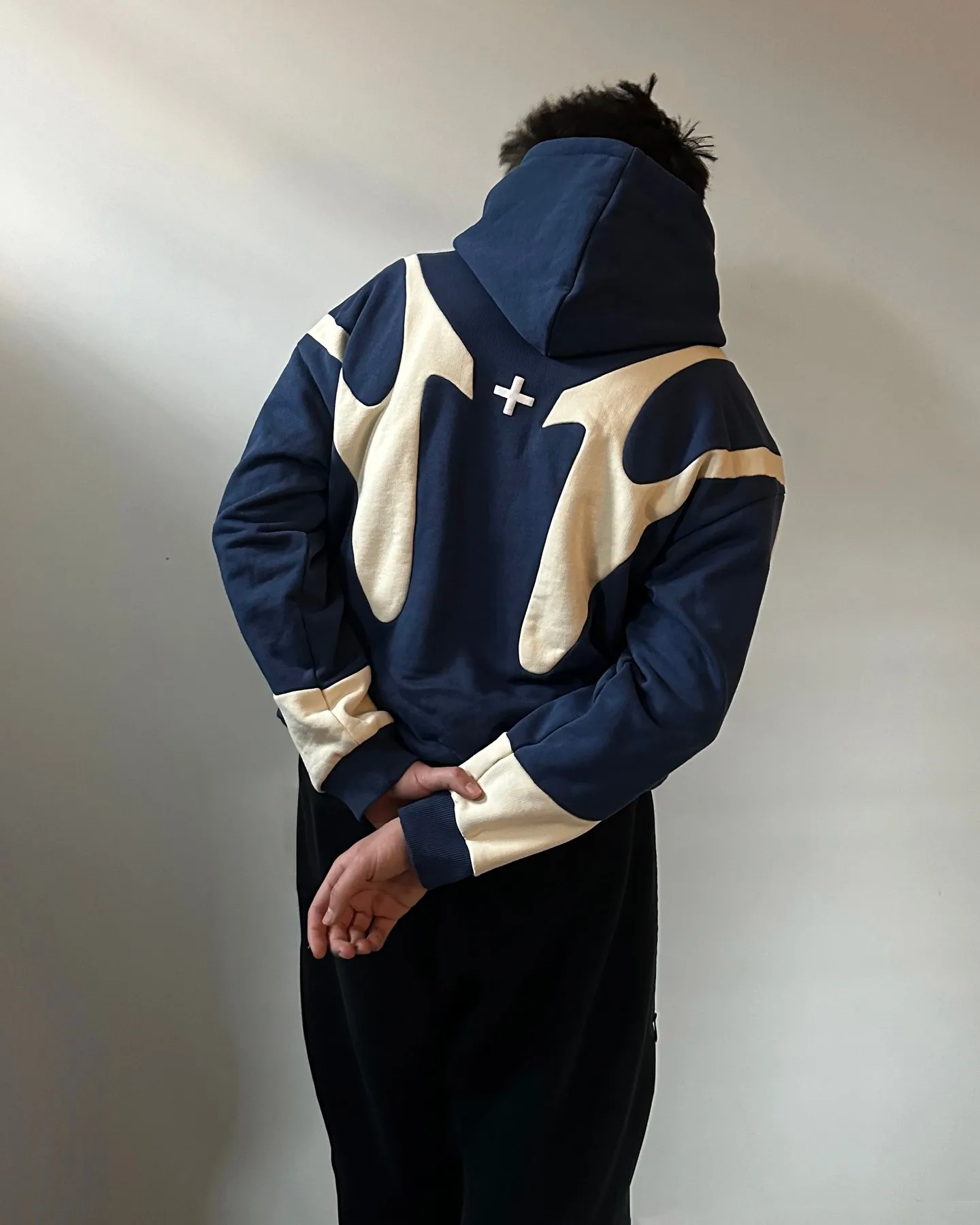 Gothic Burgundy Geometric Zipper Hoodie Men's Oversized Sweatshirt