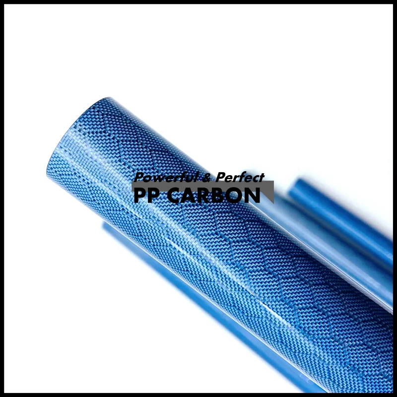 1000mm Colored Carbon Fiber Tube for RC Airplane Parts Glossy Honeycomb Blue Weave 3K High-Strength Hardness Composite Material