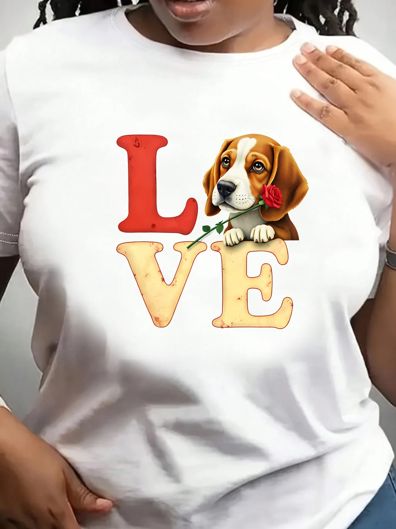 

【ZXH1124】Creative letter printed plus size women's round neck T-shirt summer casual short sleeved top street fashion versatile