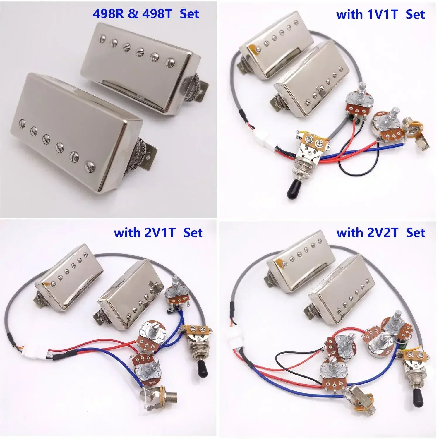 

Комплект звукоснимателей Alnico 2 Humbucker 498R 498T с 2-проводным кабелем для электрогитары в стиле LP 1V1T 2V1T 2V2T