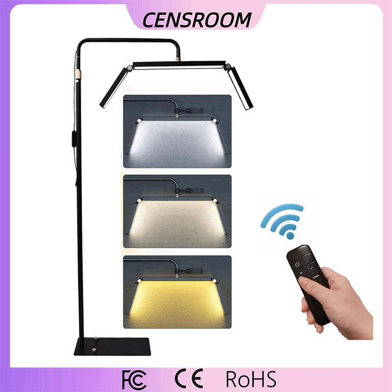 36in Foldable Half Moon Lash Lamp 45W Dimmable LED Metal Floor Light ring for Eyelash Extensions Beauty Salon Photography Studio