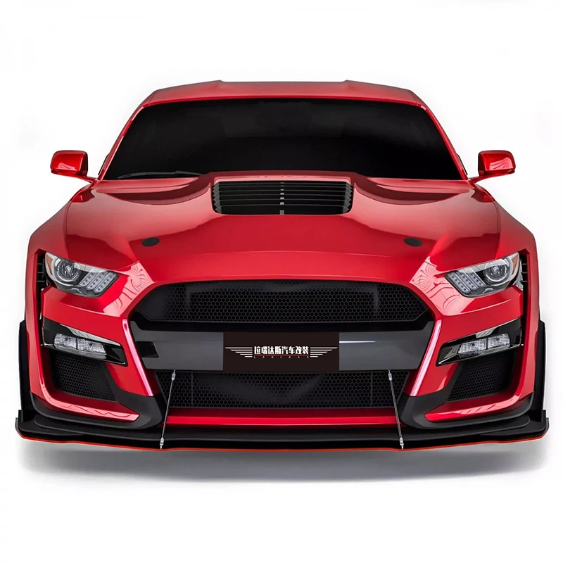 Carbon Fiber Front Lip For Ford Mustang 2015-2023 Narrow Body GT500 Bumper Vertical Tie Rod Splitter Chin Accessories Body Kits