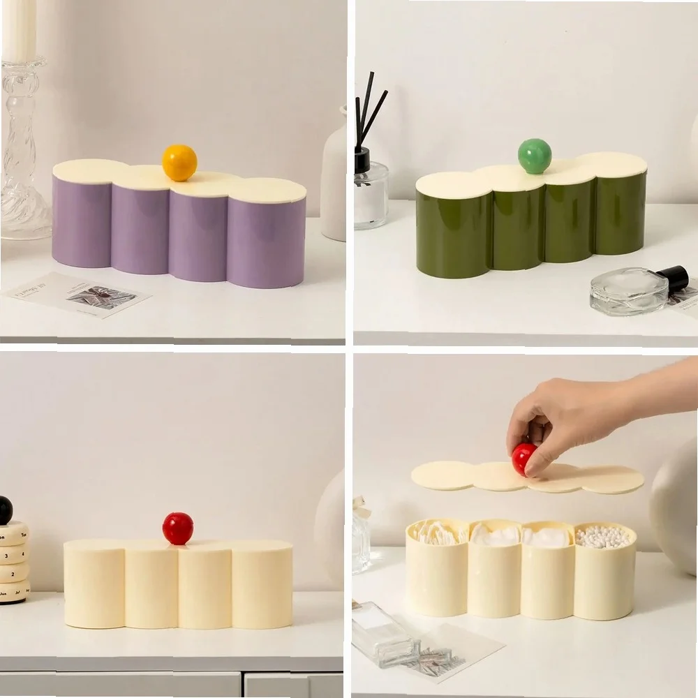 

Nordic Style Dust-Proof Cute Toothpick Box - Portable Plastic Toothpick Container with Ball, Cotton Swab Holder for Home Use