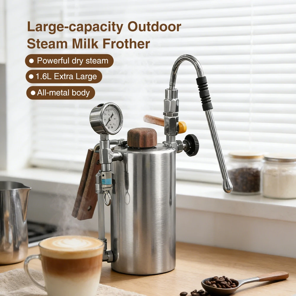 Milk Frother Premium Steam Travel logo Coffee Foamer Chef Milk Frother