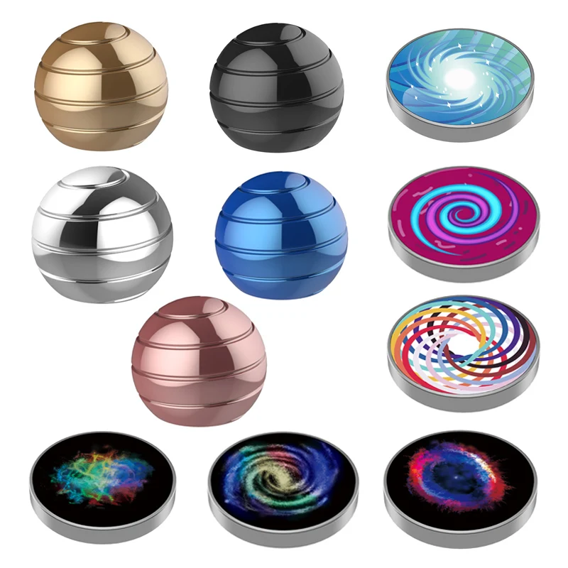 Mesa Stress Relief Brinquedo Metal Redondo Fidget Spinner Galaxy Star Luminous Fingertip Gyro Rotating Spherical Spinning Top para Adultos