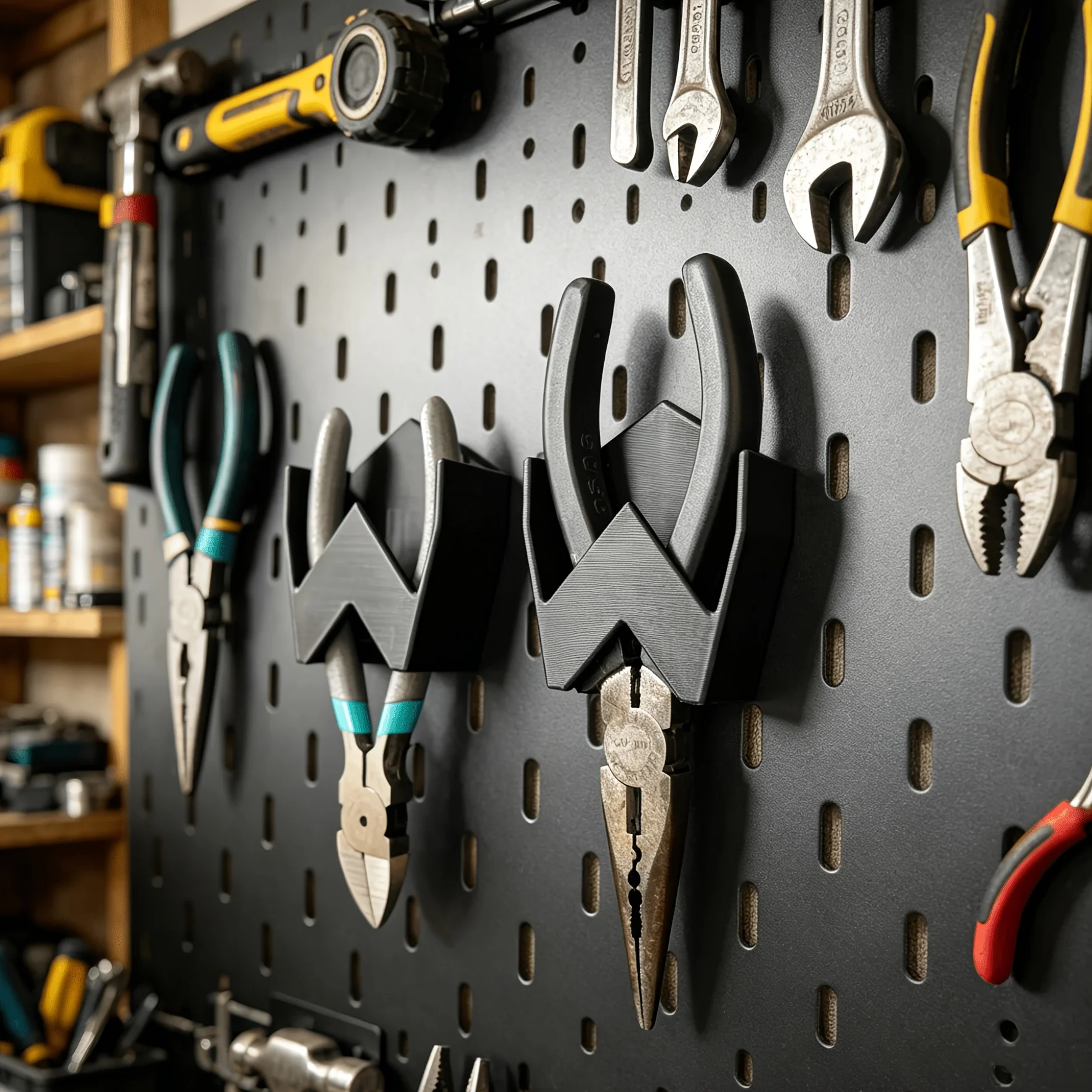 3D Printed Pliers Storage Holder, Plastic Wall Mount Tool Rack, Garage Workshop Tool Organizer, Practical Gift for Craftsmen