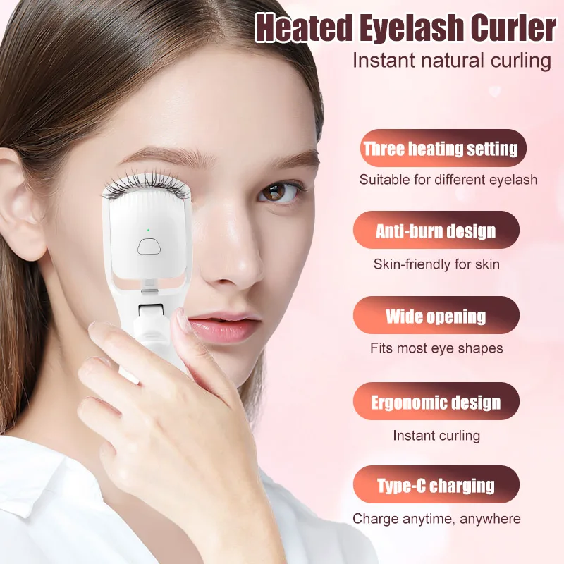 

Anti-Burn Eyelash Curler Intelligent Quick Heating 3 Temperature Control Portable Makeup Tools Mini Electric Hot Lash Curlers