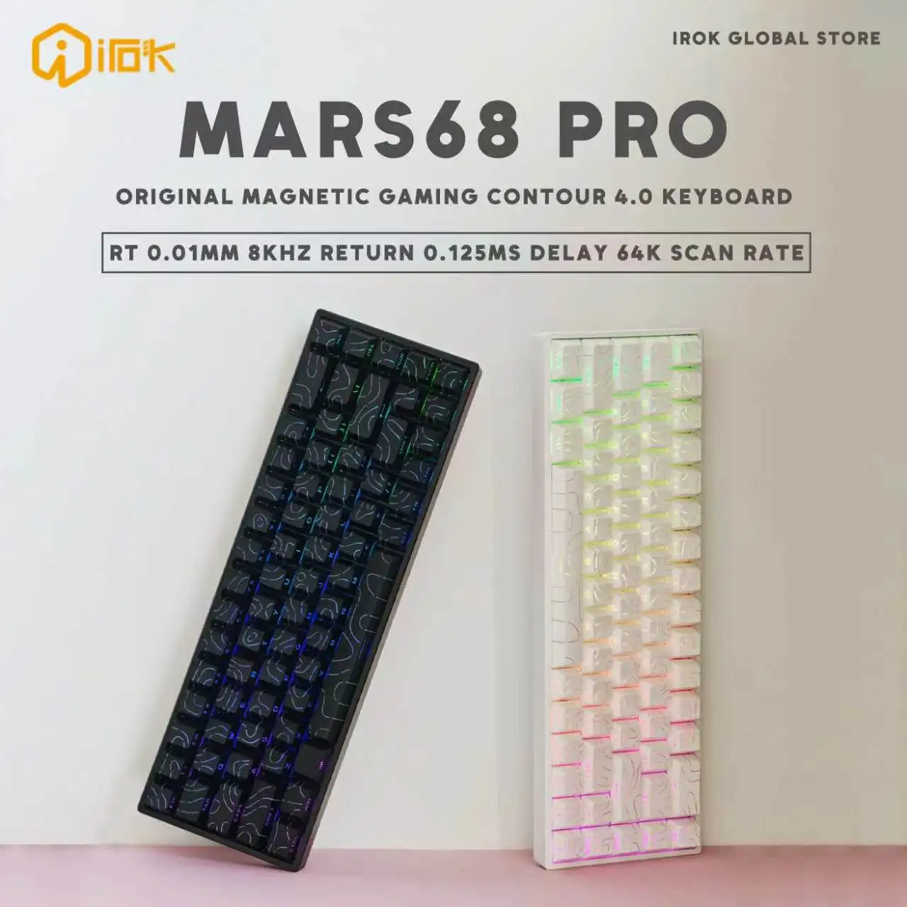 NEW IROK Mars68 PRO Mars68 Mars 68 Wired Gaming Magnetic Switch Mechanical Keyboard 8KHZ Rapid Trigger 0.01mm RGB Gamer Keyboard