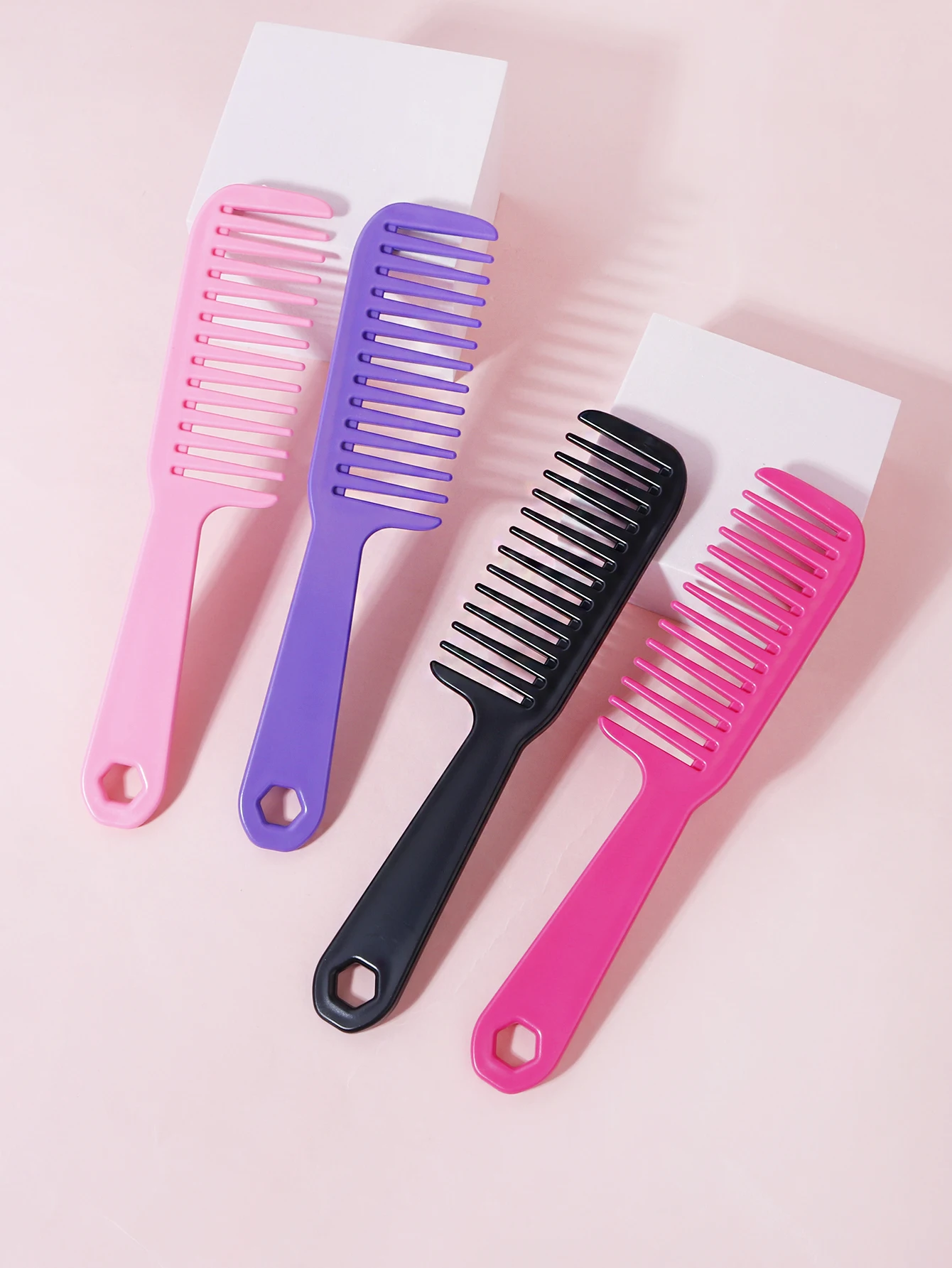 مجموعة مشط 1/2 قطعة، مشط ذو أسنان واسعة، مشط دش، مناسب للشعر الجاف والرطب، خاص للشعر المستعار الحقيقي