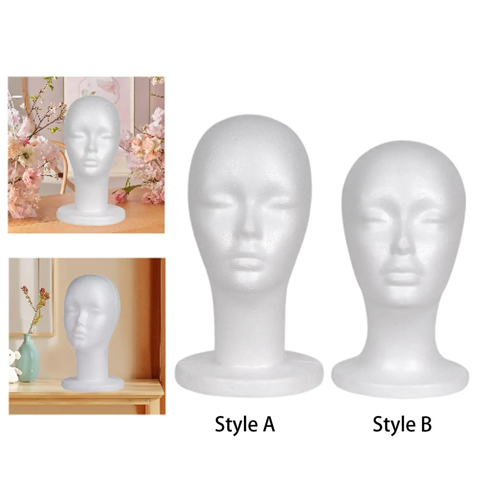 Foam Wigs Head Hairpiece, Display Holder ,Versatile, Professional Hat Stand, Holder Wigs Display Model ,for Shop, Home Decor