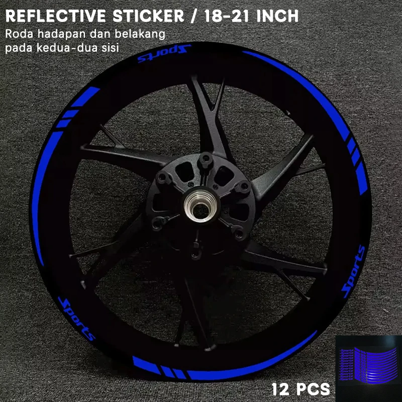 

Наклейки на колеса мотоцикла, наклейки на обод, полосатые ленты, наклейки, светоотражающие ленты, аксессуары, 12 шт./компл., 18-21 дюймов для всех двигателей