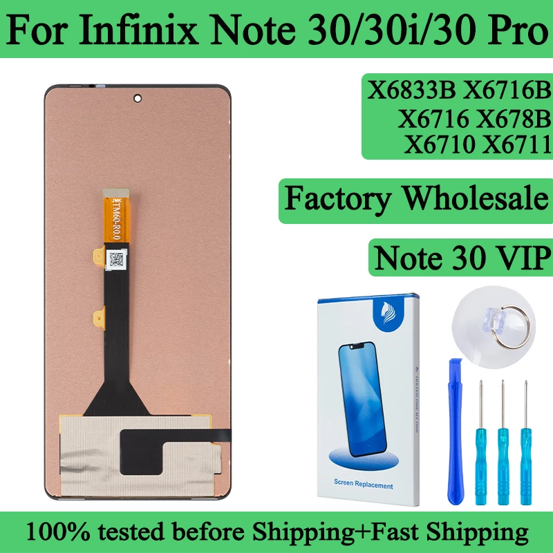 X6833B X6716 X678B X6710 X6711 Lcd For Infinix Note 30 Display 30i Touch Screen 30 Vip Digitizer Panel Assembly For Note 30 Pro