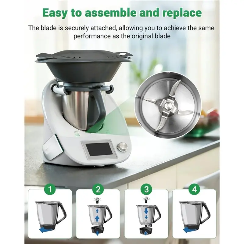 【ESSENTIALS 】Replacement Blade For TM5 And TM6, High-Quality Stainless Steel Mixing Knife, Perfect For Chopping, Stirring view 4