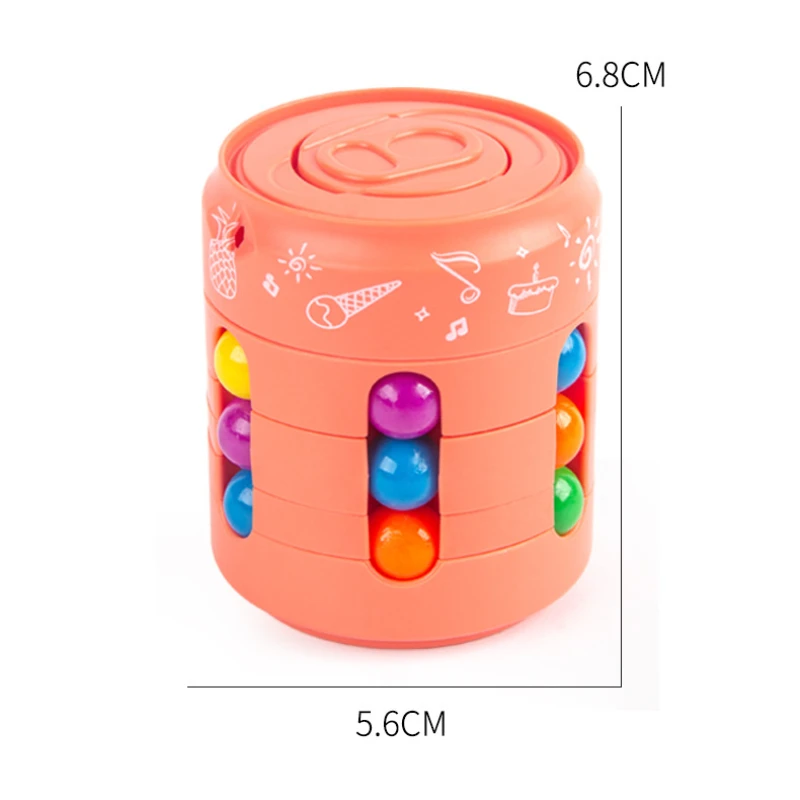 Finger Round Cube Toy Magic Rotating Bean Puzzle Rotary Game Montessori Education Toys Stress Relief for Children Adults Gift