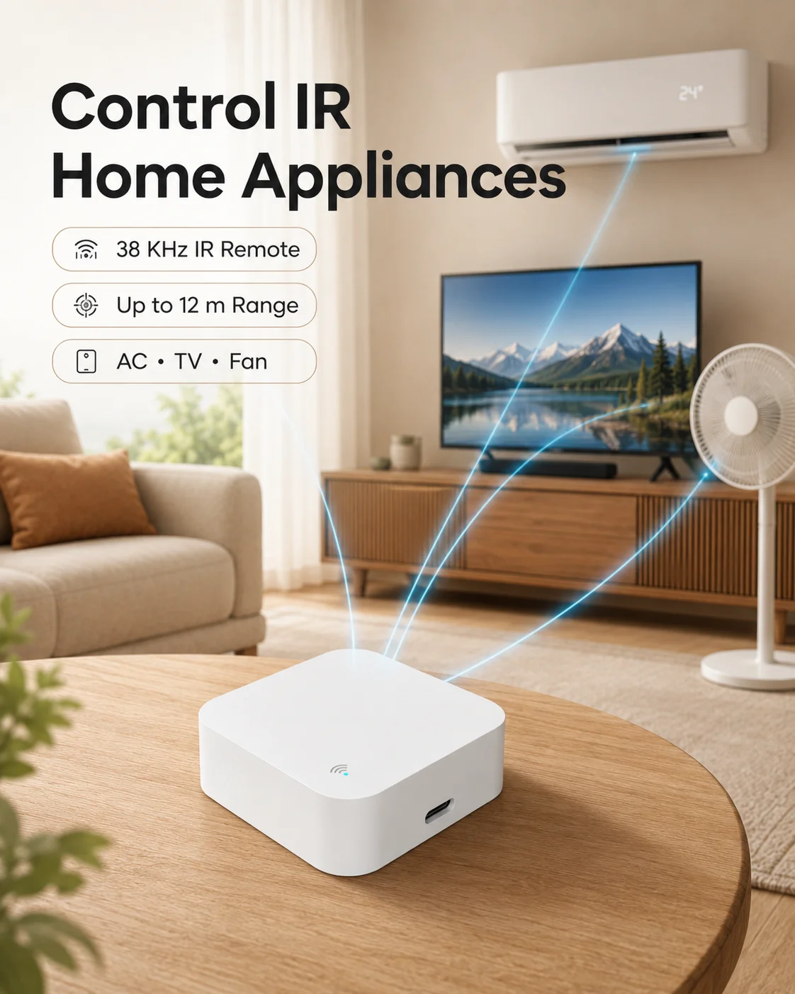 Inteligentny hub do inteligentnego domu, brama, pilot na podczerwień, Zigbee, Wi-Fi, BLE, sterowanie głosowe, kompatybilny z Alexa i Google Home, automatyzacja.