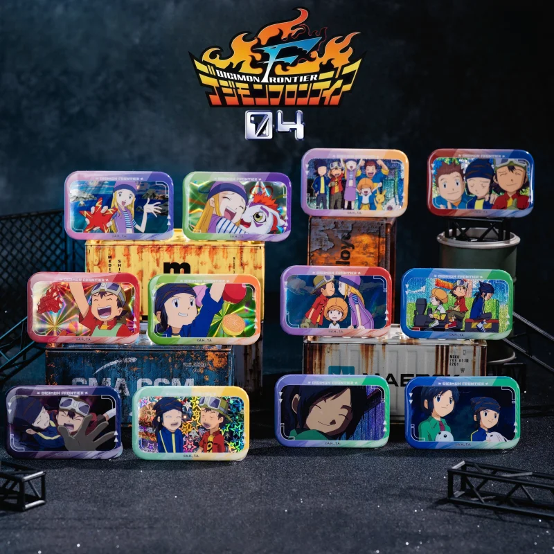 Glaze Star Toei Animation Digimon Frontier 04 Caja Sorpresa Rectangular con Insignia de Anime, Mercancía Coleccionable Oficial para Coleccionistas