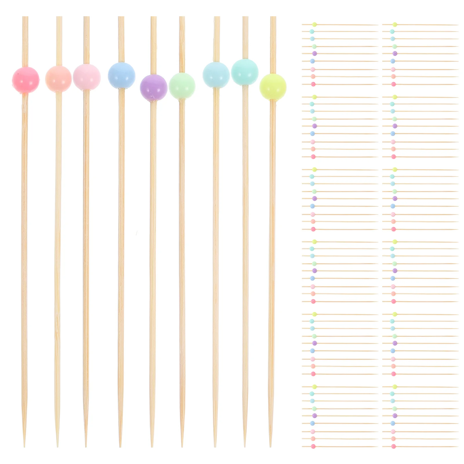 

100Pcs Fruit Eating Sticks Bamboo Cocktail Picks for Desserts Appetizers Decorative Food Picks Multi-Use Snack Toothpicks Party