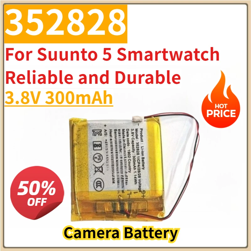 

New Replacement Battery 3.8V 300mAh 352828 for Suunto 5 Smartwatch Reliable and Durable