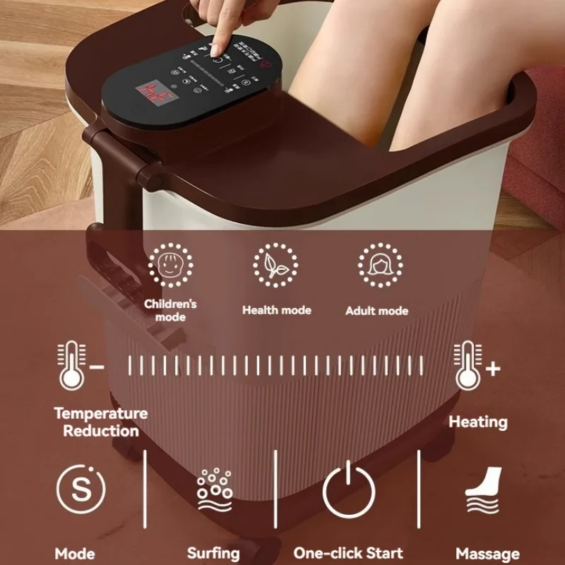 حوض استحمام القدم المنزلي إلى الركبة، تدليك كهربائي ذكي بدرجة حرارة ثابتة، تسخين فوق العجل