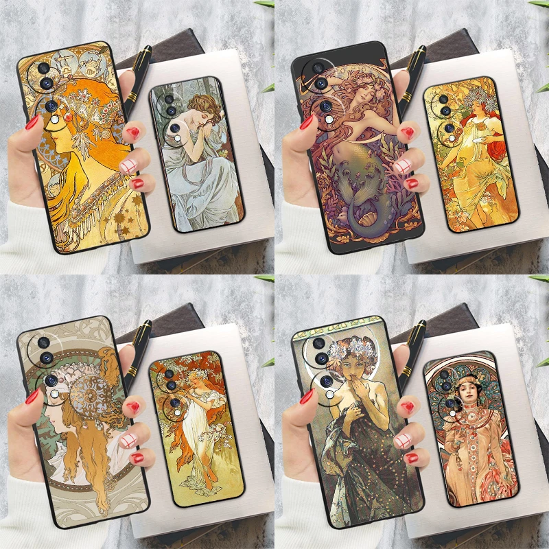 Alphonse Maria Mucha Case For Honor 200 Pro X9a X9c X8a X7a X6a X7 X8 X9 X8b X9b 50 70 90 Magic 5 6 Lite Cover