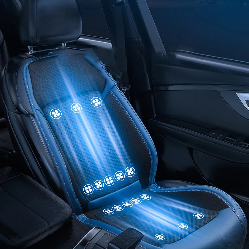 12V/24V Car Summer Cool Air Seat Cushion Car Massage Cushion Auto Comfortable Cool Ventilation Seat Mat Interior Accessories