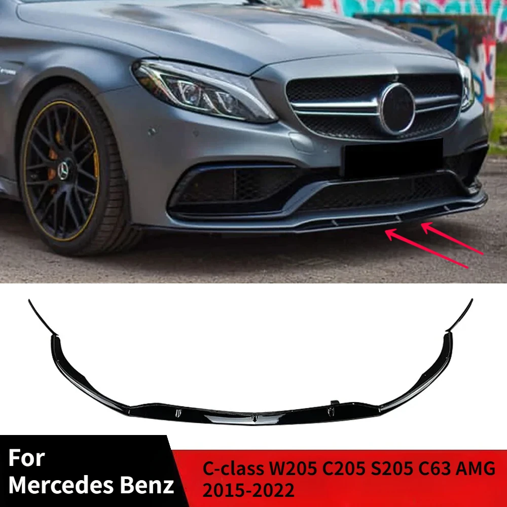 

5 pcs Car Front Bumper Lip Diffuser Spoiler Body Kits Trim For Mercedes Benz C-class 2015-2022 W205 C205 S205 C63 AMG