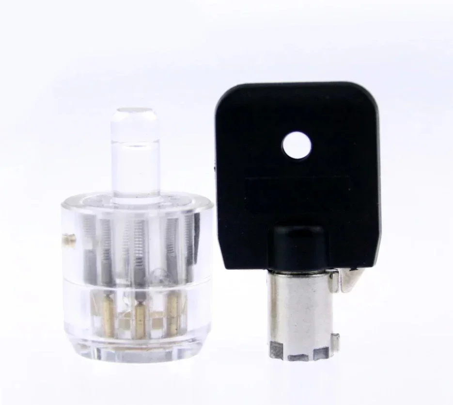 7Pin Plum Lock Transparent Tubular Lock Cylinder Visible Pick Cutaway Practice View Padlock Training Skill For Locksmith