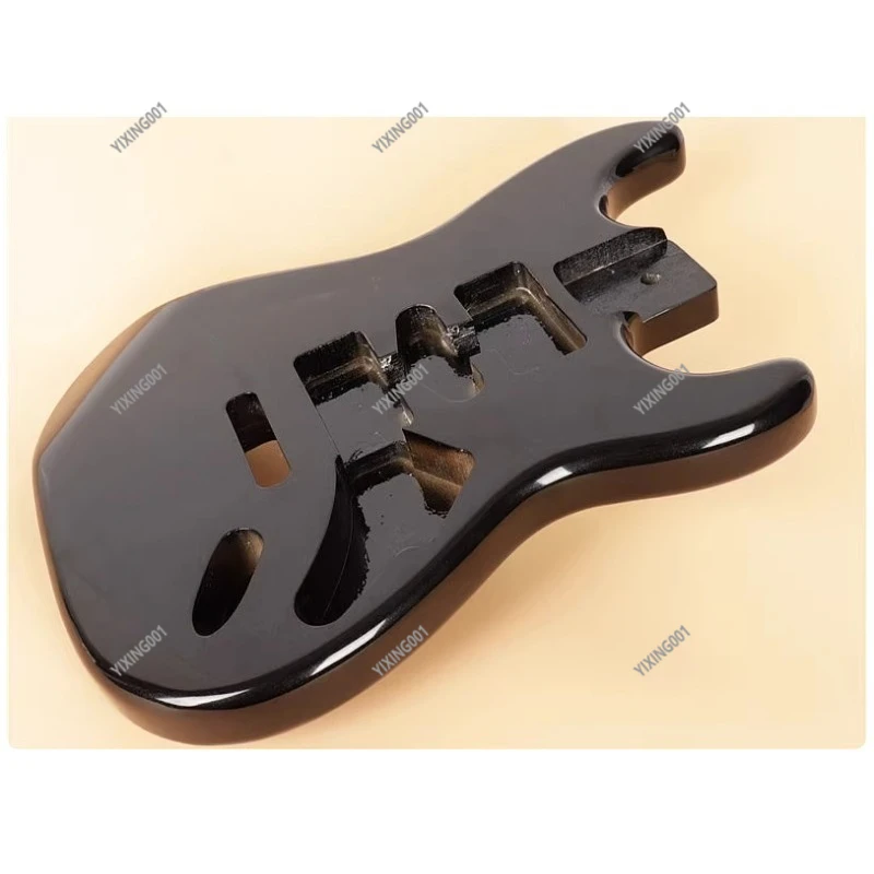 Black Barrel Electric Guitar Body FY ST Style Double Shake Tremolo System Durable Replacement for Musicians