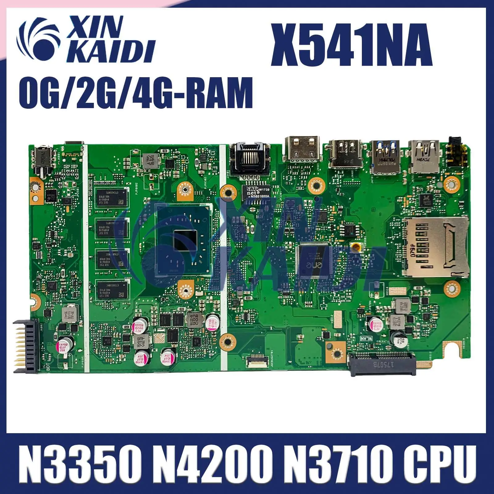 Laptop Motherboard For ASUS X541N X541NA A541NA F541NA R541NA D541NA X541 Mainboard N3350 N4200 N3710 CPU 0G 2G 4G RAM