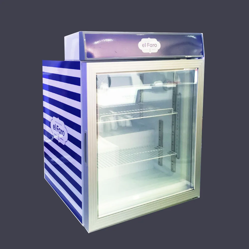 Commercial Table Top Ice Cream Upright Freezer -20~0 Degree Glass Display Cooler With LED Light 220V Front Open
