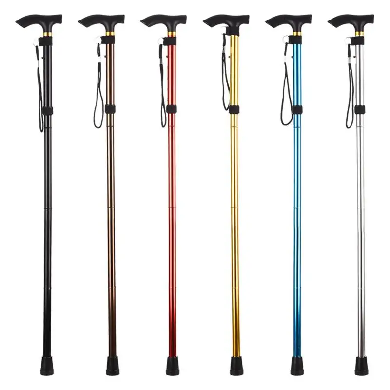 Walking Stick Folding Cane Aluminum Alloy Foldable Reflective Walking Stick Cane Crutch Walking Stick