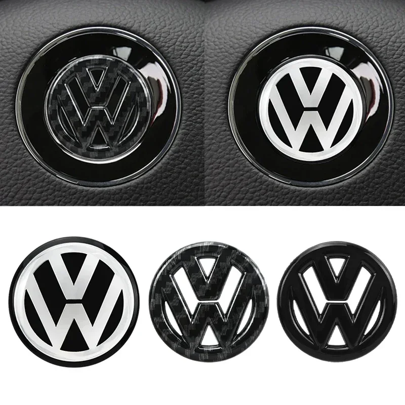 40 45 50mm ABS Hollow Out Car Steering Wheel Center Emblem Sticker For Volkswagen Polo VW GTI Golf Jetta Beetle Polo CC Touran